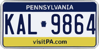 PA license plate KAL9864