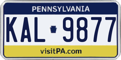 PA license plate KAL9877