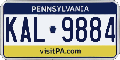 PA license plate KAL9884
