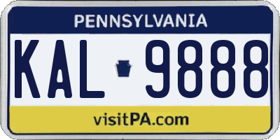 PA license plate KAL9888
