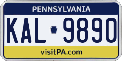 PA license plate KAL9890
