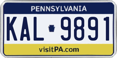 PA license plate KAL9891