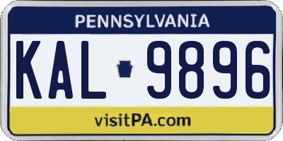PA license plate KAL9896