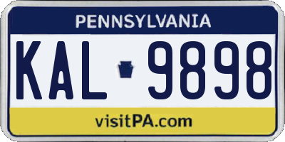 PA license plate KAL9898