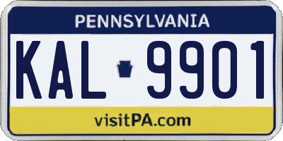 PA license plate KAL9901