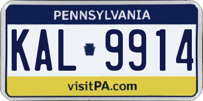 PA license plate KAL9914