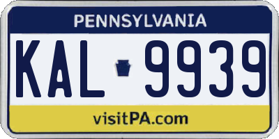 PA license plate KAL9939
