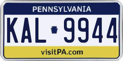 PA license plate KAL9944