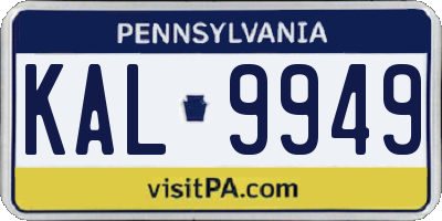 PA license plate KAL9949