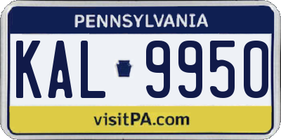 PA license plate KAL9950