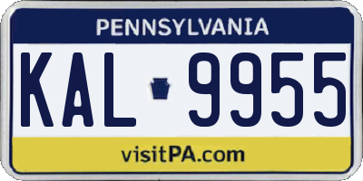 PA license plate KAL9955