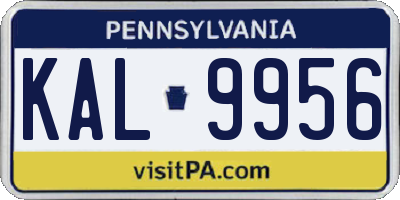 PA license plate KAL9956