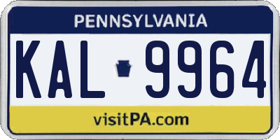 PA license plate KAL9964