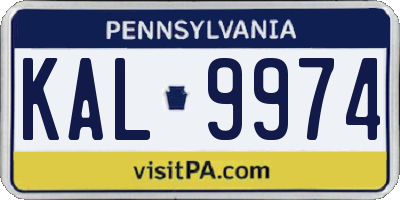 PA license plate KAL9974