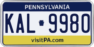 PA license plate KAL9980