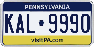 PA license plate KAL9990