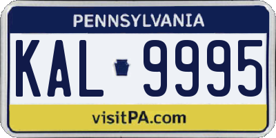 PA license plate KAL9995