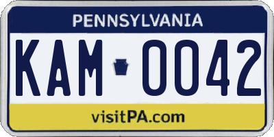 PA license plate KAM0042