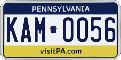 PA license plate KAM0056