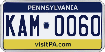 PA license plate KAM0060