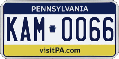 PA license plate KAM0066