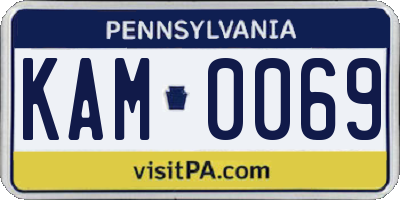 PA license plate KAM0069