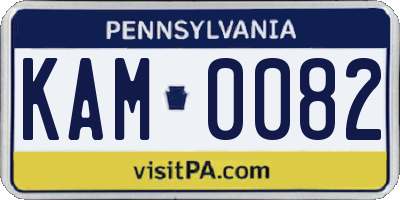 PA license plate KAM0082