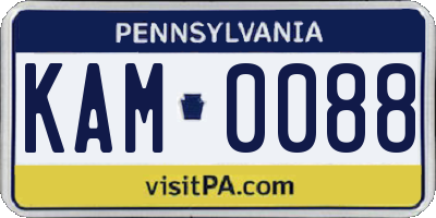 PA license plate KAM0088