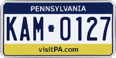 PA license plate KAM0127