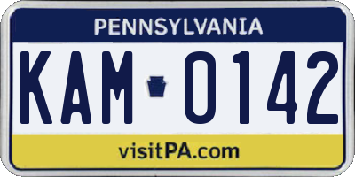 PA license plate KAM0142