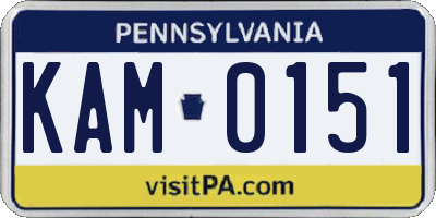PA license plate KAM0151