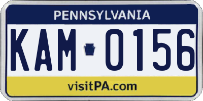 PA license plate KAM0156