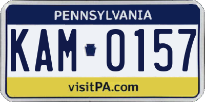 PA license plate KAM0157