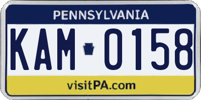 PA license plate KAM0158
