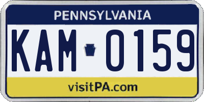 PA license plate KAM0159