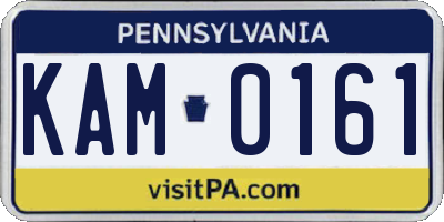 PA license plate KAM0161
