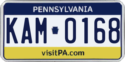 PA license plate KAM0168