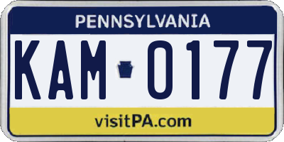 PA license plate KAM0177