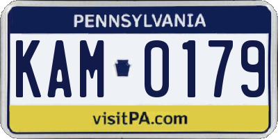 PA license plate KAM0179