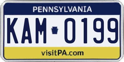PA license plate KAM0199