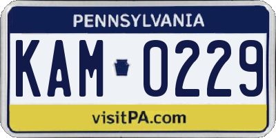 PA license plate KAM0229