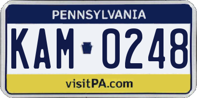 PA license plate KAM0248