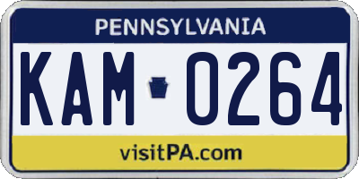 PA license plate KAM0264