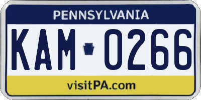 PA license plate KAM0266