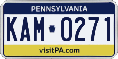 PA license plate KAM0271