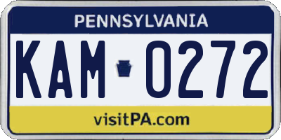 PA license plate KAM0272