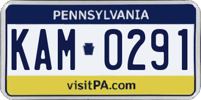 PA license plate KAM0291