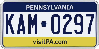 PA license plate KAM0297