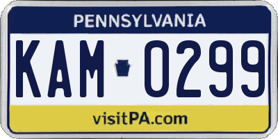 PA license plate KAM0299