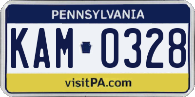 PA license plate KAM0328